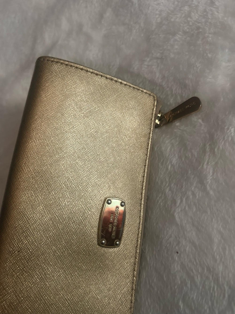 Michael Kors Metallic Gold Zip Wallet